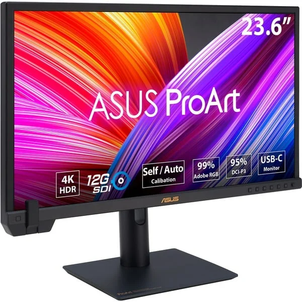ASUS ProArt PA24US, LED-Monitor (59.94 cm (23.6 Zoll), schwarz, 4K UHD, IPS, HDMI, DisplayPort, USB-C, HDR, integriertes Farbmessgerät)