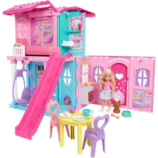 Mattel Barbie aufklappbares Chelsea Pop-Up-Haus, Spielgebäude