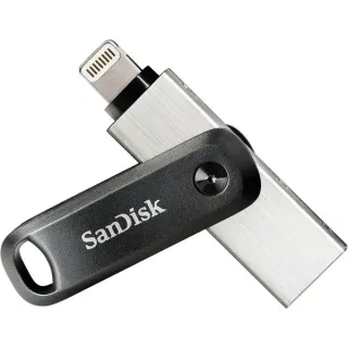 SanDisk iXpand Go 128 GB, USB-Stick (schwarz/silber, USB-A 3.2 Gen 1, Apple Lightning Connector)