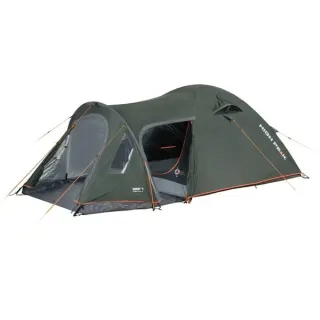 High Peak Kuppelzelt Kira 4.1 (dunkelgrün/grau, mit Tunnelvorbau, Climate Protection 80)