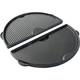 Big Green Egg Halbrunde Grillplatte aus Gusseisen XL (anthrazit, für Big Green Egg XLarge)